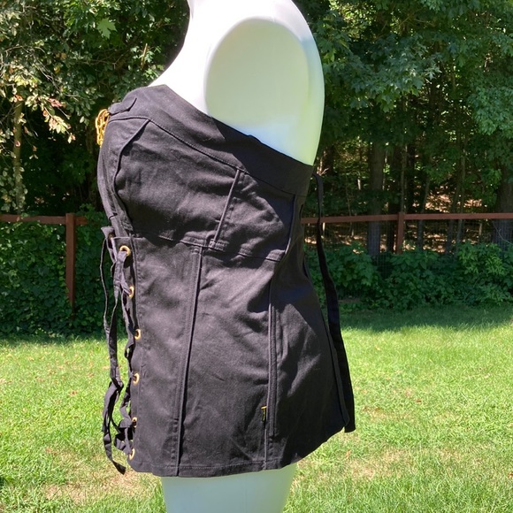 Tripp NYC Daang Goodman black lace up strap/strapless corset size 4X NWT - Picture 4 of 6
